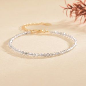 Natural Labradorite Stone Dainty Bracelet Moonstone Gemstone Bracelet Minimalist